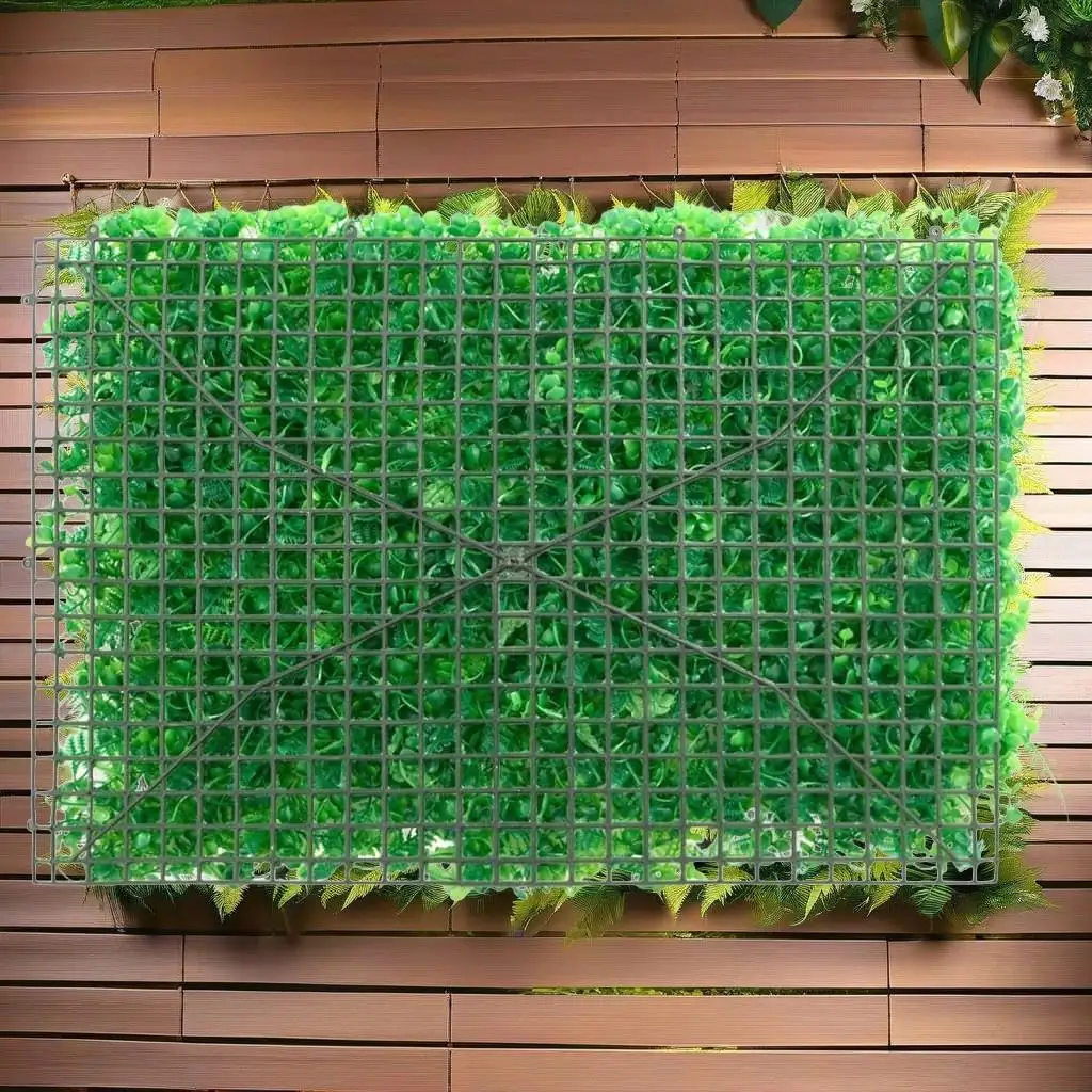 24 Pcs Artificial Fern Leaf Fence Panels - Green 15.7x23.6 Inch Decoration