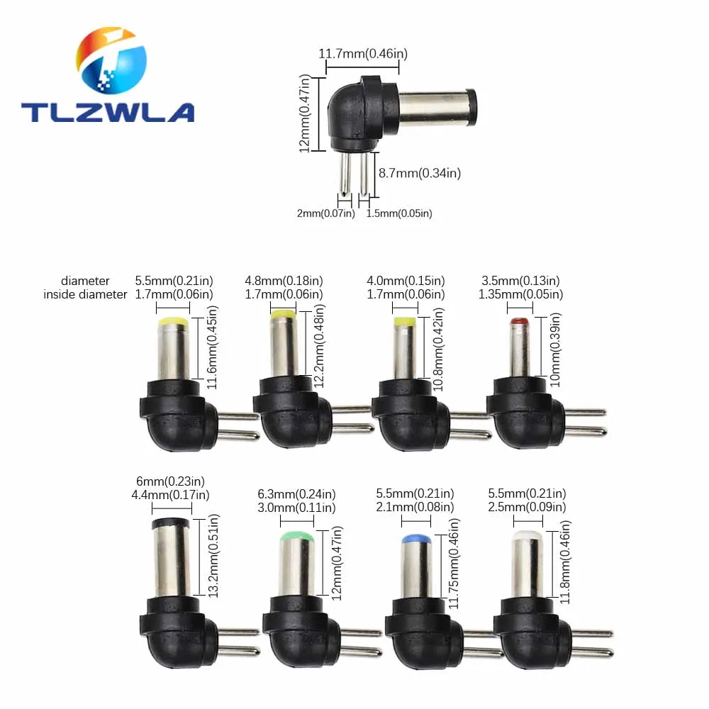 8 szt. Uniwersalne dla notebooków Laptop AC Adapter zasilacza do ładowarki końcówki łącze typu Jack dla wtyczka ładowania dla tablety PC — zdjęcie 7