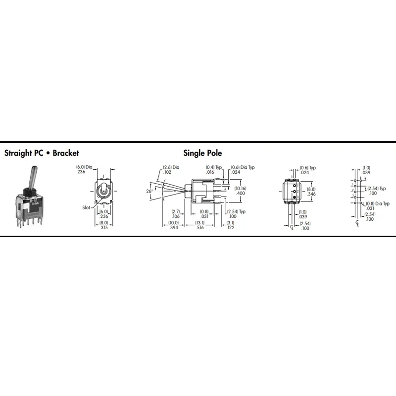 1PCS/LOTS 100% Japanese nkkB-18AB small waterproof and dustproof toggle switch 3-pin 3-speed double-sided self resetting reboun view 2