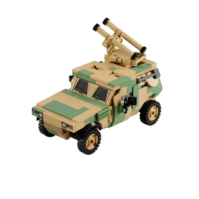 French Light Mobile AA System Model MOC Building Bricks War Equipment Modular Technology Gifts Holiday Assemble Children Toys