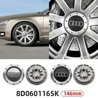 4pcs 146mm Gray Black Car Rim Cover Wheel Center Hub Caps 8D0601165K For Audi TT A2 A3 A4 A8 S6 Q5 Q7 RS6 Car logo Accessories