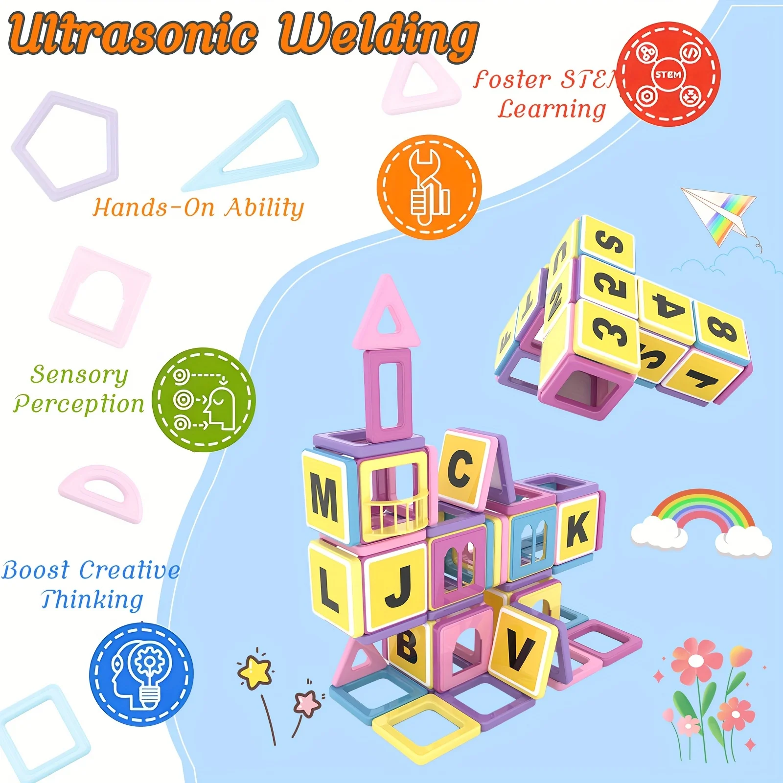 Mini 148Pcs Magnetic Building tiles 3D Magnetic Stacking Blocks STEM Magnetic Toys Learning Construction Toys for Kids