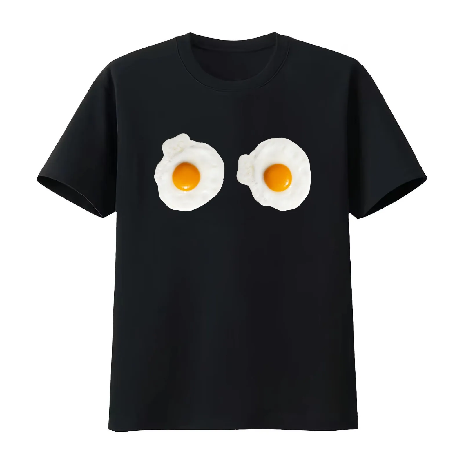 Sarah Lucas inspired fried egg T-Shirt Summer Casual Cotton Tee Oversized Streetwear Tops Vintage Graphic Print 100% Cotton