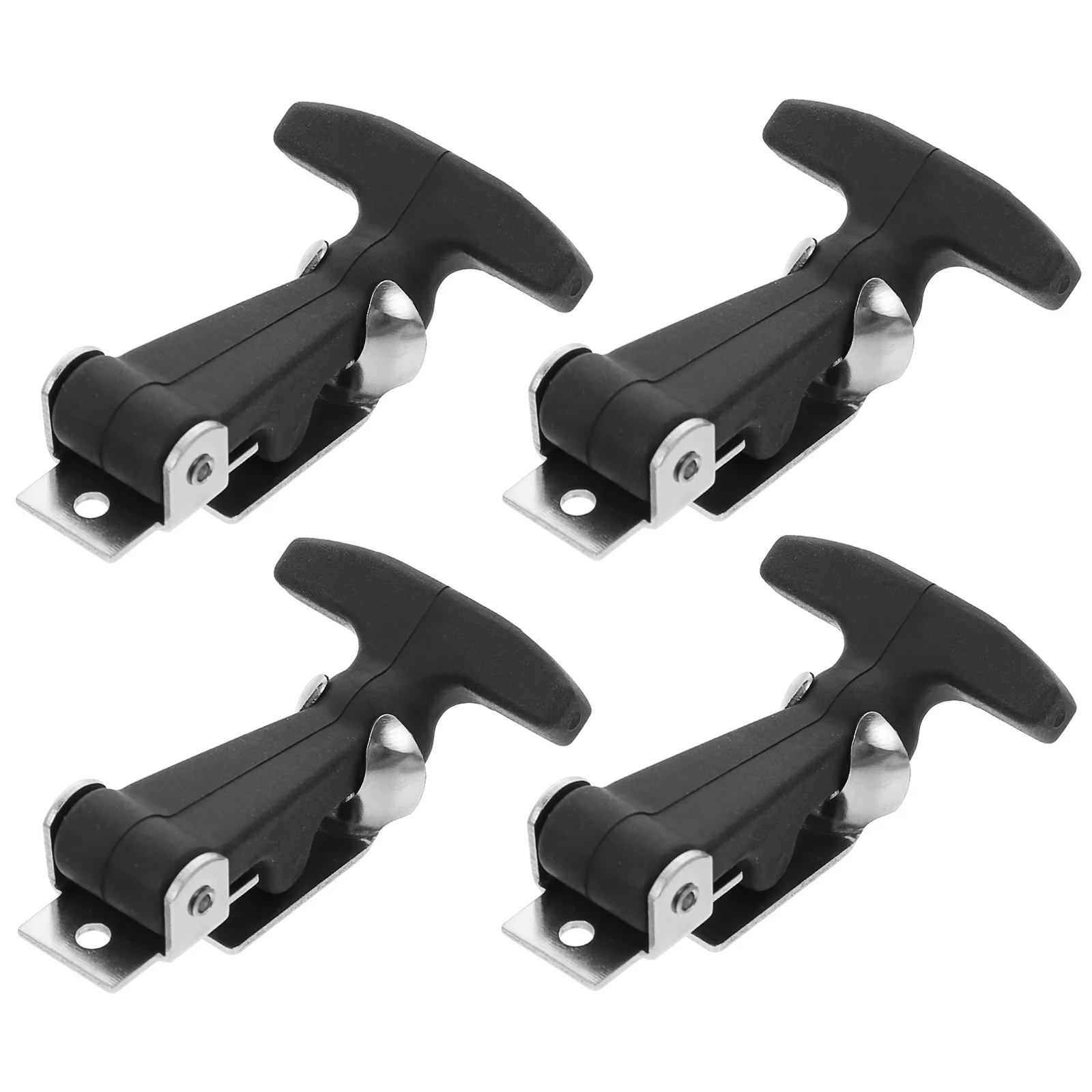 4 Pcs T-Lock Buckle Car Engine Hood Latches T-Handle Draw Catches Rubber Hasps Vehicle