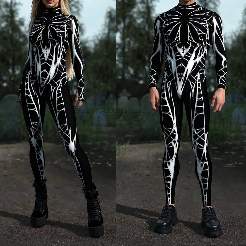 

Arachna Dark Costume Men Women Cosplay Elastic Bodysuits Cyberpunk Mechanical Jumpsuit Halloween Party Rompers 2025