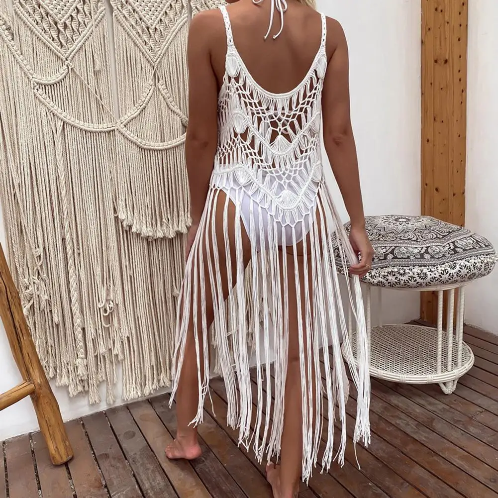 Fabulous Beach Dress Cover Up Sleeveless Quick Dry Slim Fit Summer Bikini Cover Up  Solid Color Women Beach Dress Lady Clothing