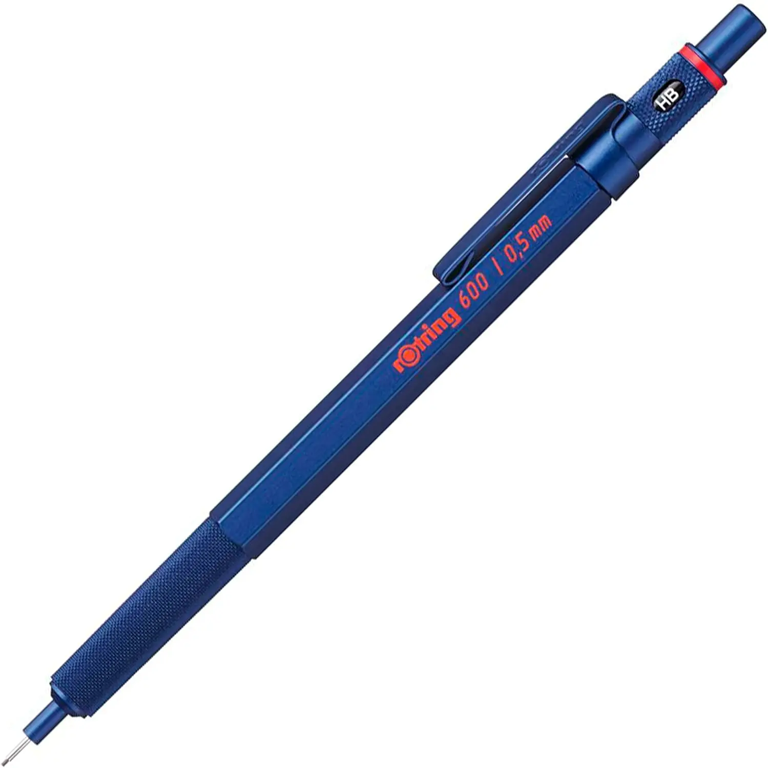 

Механический карандаш Rotring 600, 0.5 мм, синий, цельнометаллический, шестигранный корпус, для точного черчения и письма