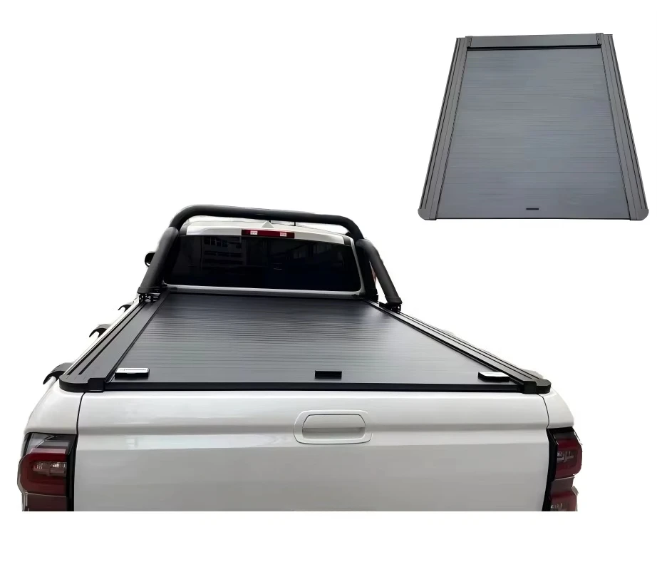 

Retractable Aluminum Manual Roll Covers for for Hilux Double Cab Ute Roller Shutter with Roll up and Folding Operation