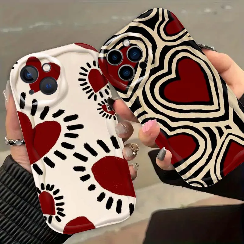 

Retro Cool Love Pattern Phone Case For Apple iPhone 17 16 15 14 13 12 Mini Air Pro Max Plus Wave Oil