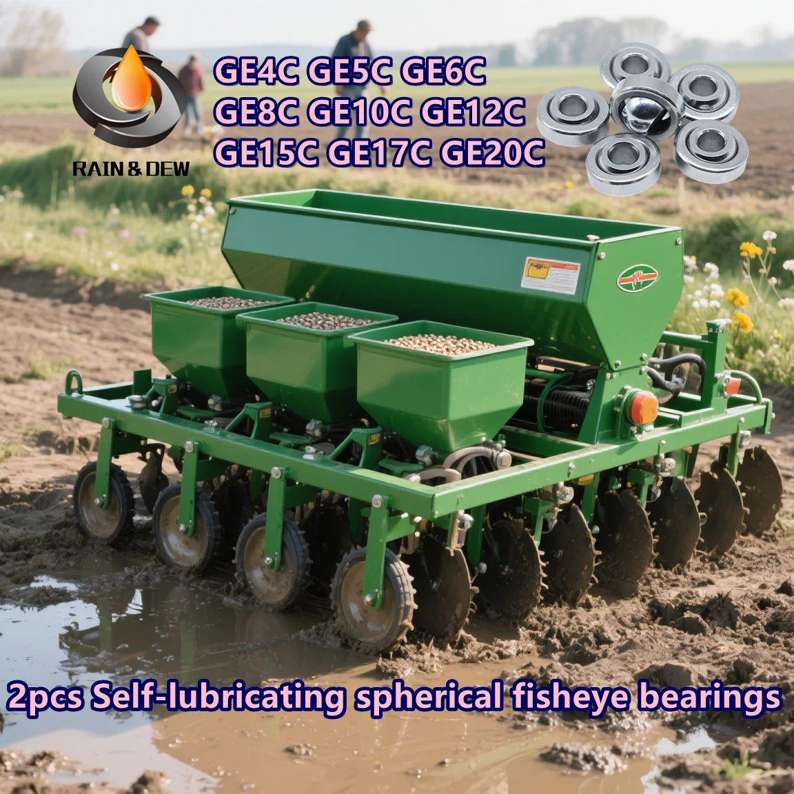 

2pcs Self-lubricating spherical fisheye bearings GE4C GE5C GE6C GE8C GE10C GE12C GE15C GE17C GE20C Ball Bearing