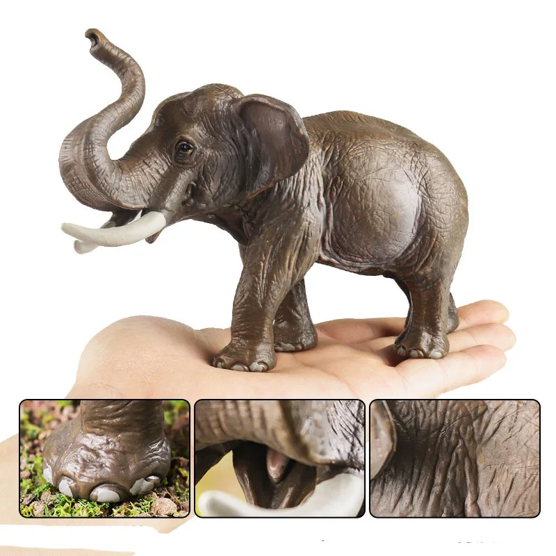 Elephant Figures 16cm  Simulation Solid Animal Figurine Model Educational Toy For Kids