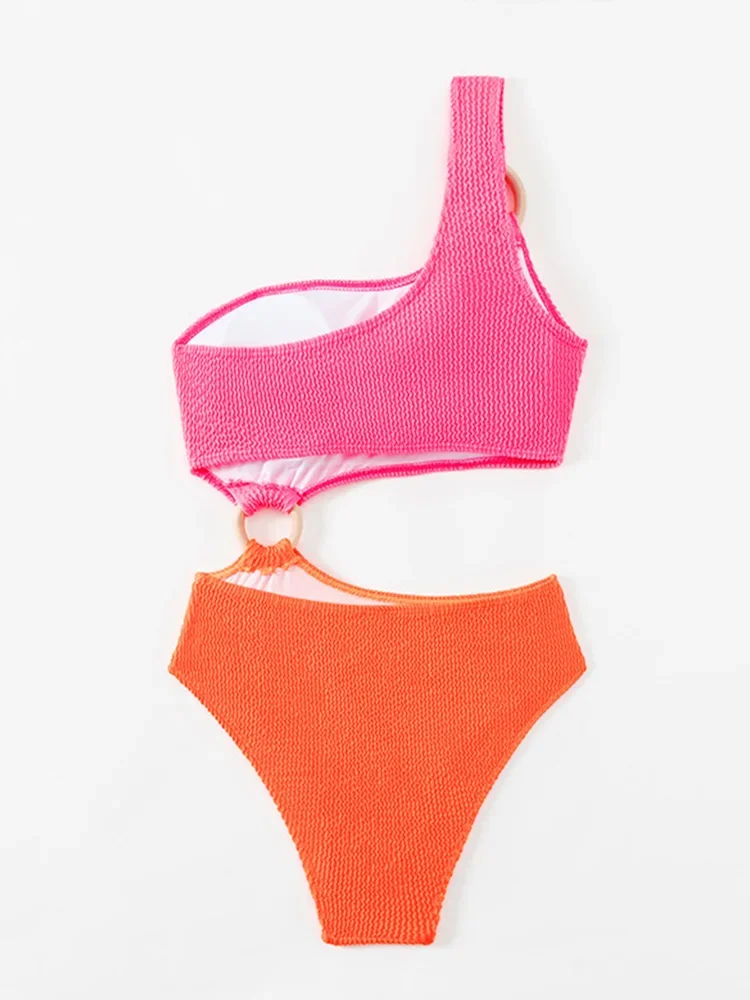 Sexy simple épaule rayé une pièce maillot de bain pour femmes taille haute plage Bikini 2025 nouveau maillot de bain d'été une pièce maillot de bain