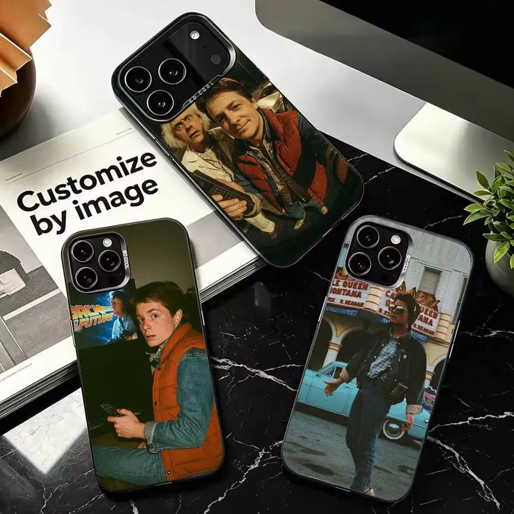Back To The Future Phone Case For iPhone17,16,15,14,13,12,11,Air Plus,Pro,Mini,Max silver Shockproof