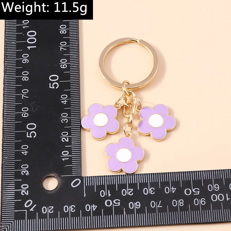 Aihua 40 Farben Niedlicher Pflanzen-Schlüsselanhänger Emaille Sakura-Blumen-Schlüsselanhänger für Frauen Mädchen Handtasche Anhänger Autoschlüsselhalter DIY Schmuck Geschenke – Detail 28