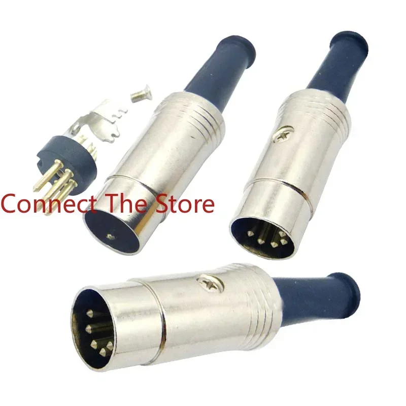 2PCS The Manufacturer Supplies S Terminal Large D5PIN Metal Nickel Plated Computer Connector High-end Medical Mouse Plug 5P