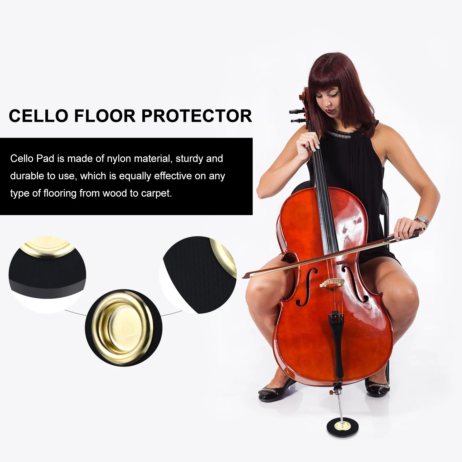 

Non-slip Mat Cello End Pin Stand Holder Violoncello Anti-slip Pad Slide Proof Stop