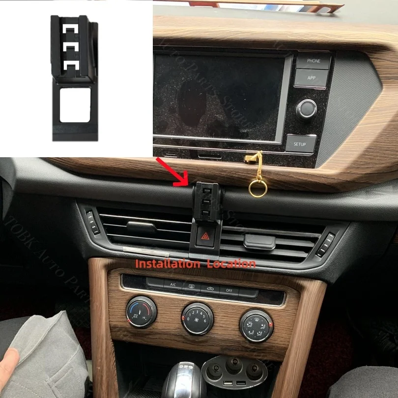 Car Phone Holder Stand Strong Special Fixed Bracket Base For Volkswagen VW Taos/Tharu 2019-2021 Wireless Charging Accessories
