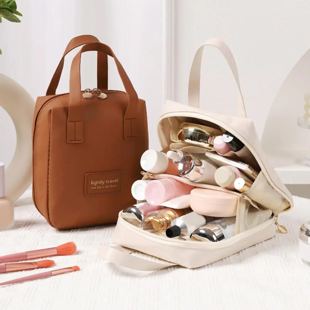 

Stylish Vanity Case Portable Travel Cosmetic Bag with Capacity Waterproof Organizer for Toiletries Makeup Ideal for Home