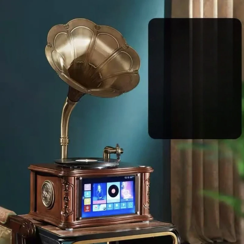 Bluetooth audio, American vinyl record player, European retro phonograph.