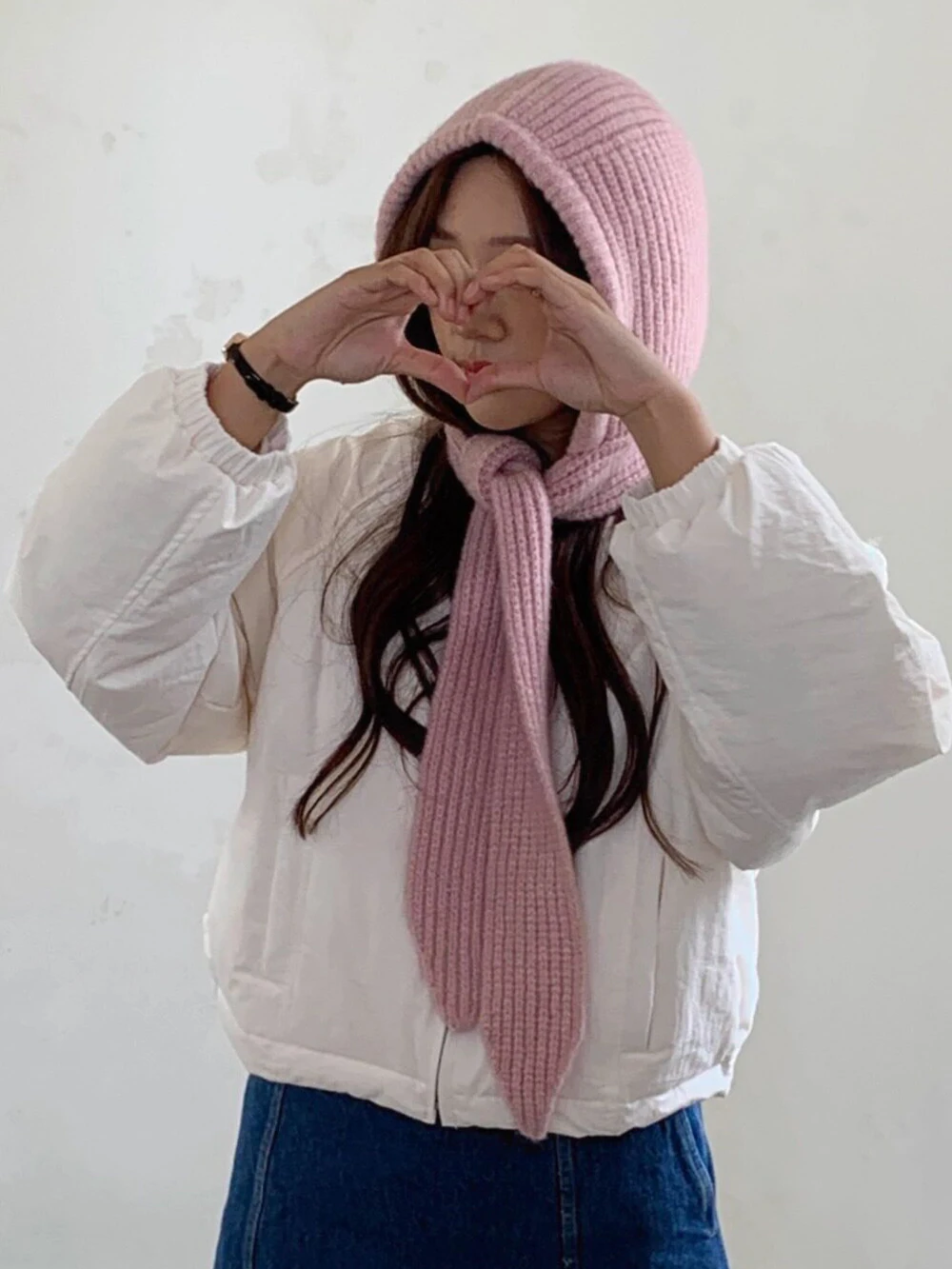 Gestrickte Mütze aus Wollmischung für Männer und Frauen, Balaclava, warme Wintermütze, Unisex-Mütze mit Kapuze, Halskragen, Schal, Mütze, Ski-Mütze, kalte Mützen – Detail 6