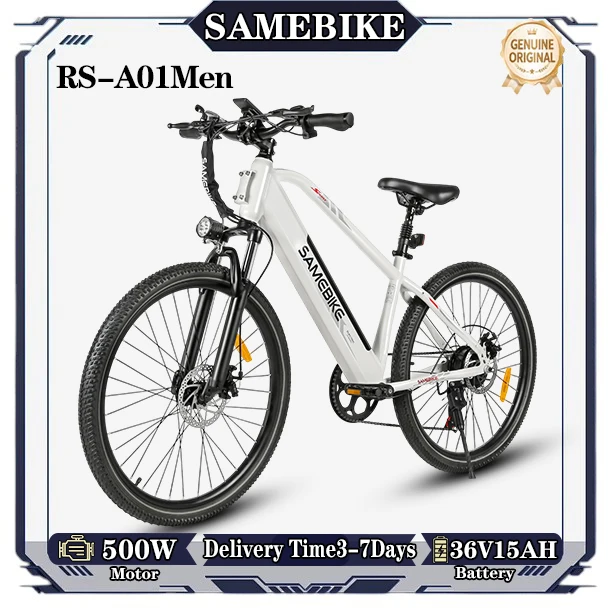 SAMEBIKE RS-A01Men1.0 E-bike 500W borstelloze motor 36V15AH lithium batterij E-bike 27,5 inch banden stadsfiets elektrische fiets voor volwassenen