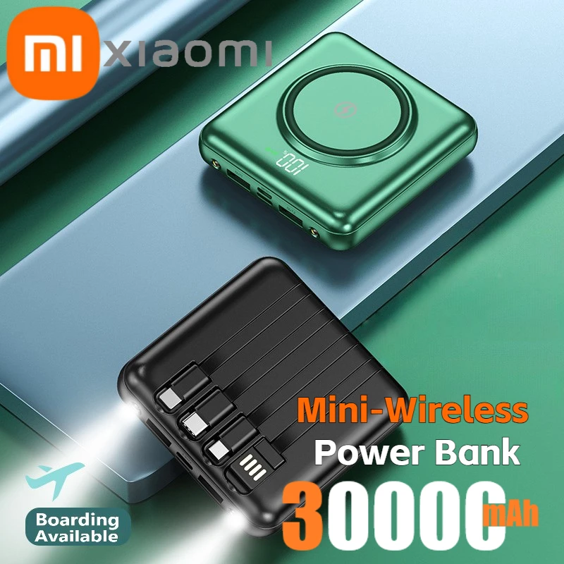 Xiaomi 30000mAh Mini Magnetic Power Bank Wireless Fast Charger Portable Sufficient Capacity External Battery for iPhone Samsung