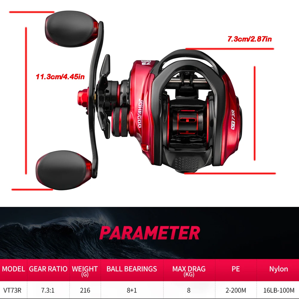 Baitcasting Fishing Reels Max Drag 8kg Ultra light Casting Reel Fishing reel for Bass Pike Fishing Tackle