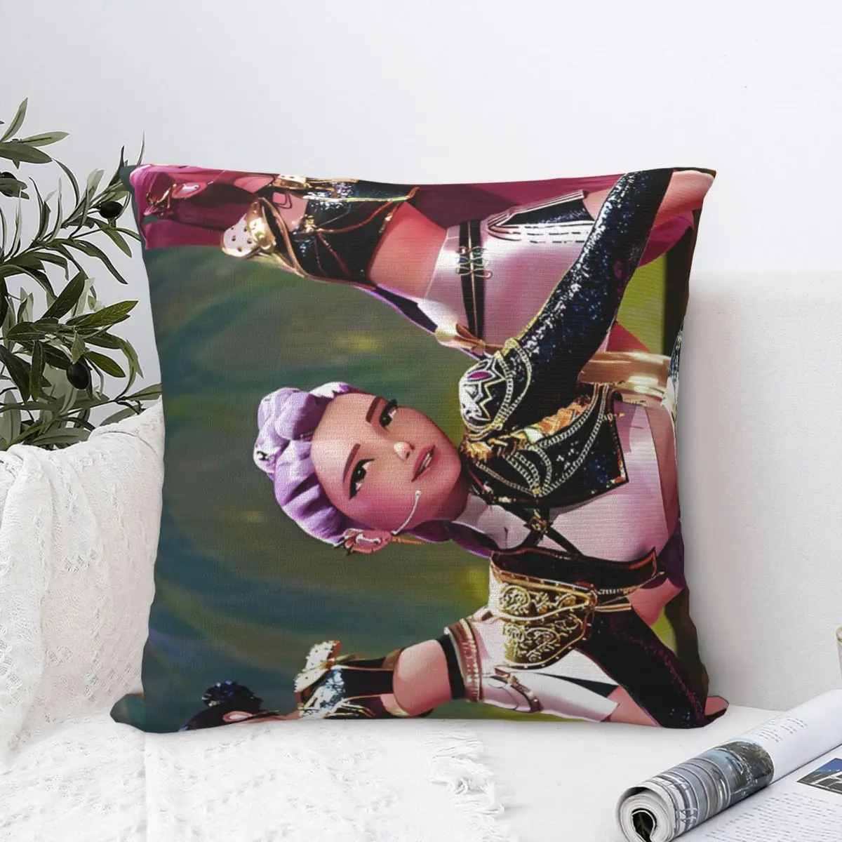 Kpop شيطان الصيادين هنتركس ساجا بنين وسادة غطاء البوليستر كيس وسادة غطاء الوسادة موضة الجرافيك سادات ل كرسي أريكة #1