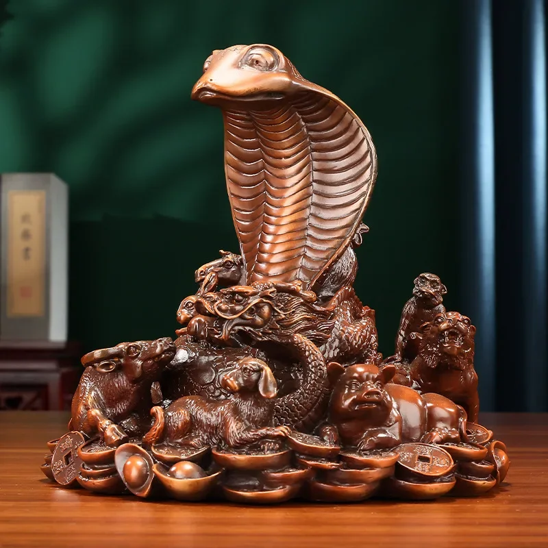 النحاس اثني عشر زودياك الأفعى تمثال الحرف افتتاح الهدايا الأعمال مكتب سطح المكتب غرفة المعيشة رف الكتب ديكور المنزل مصنع outl