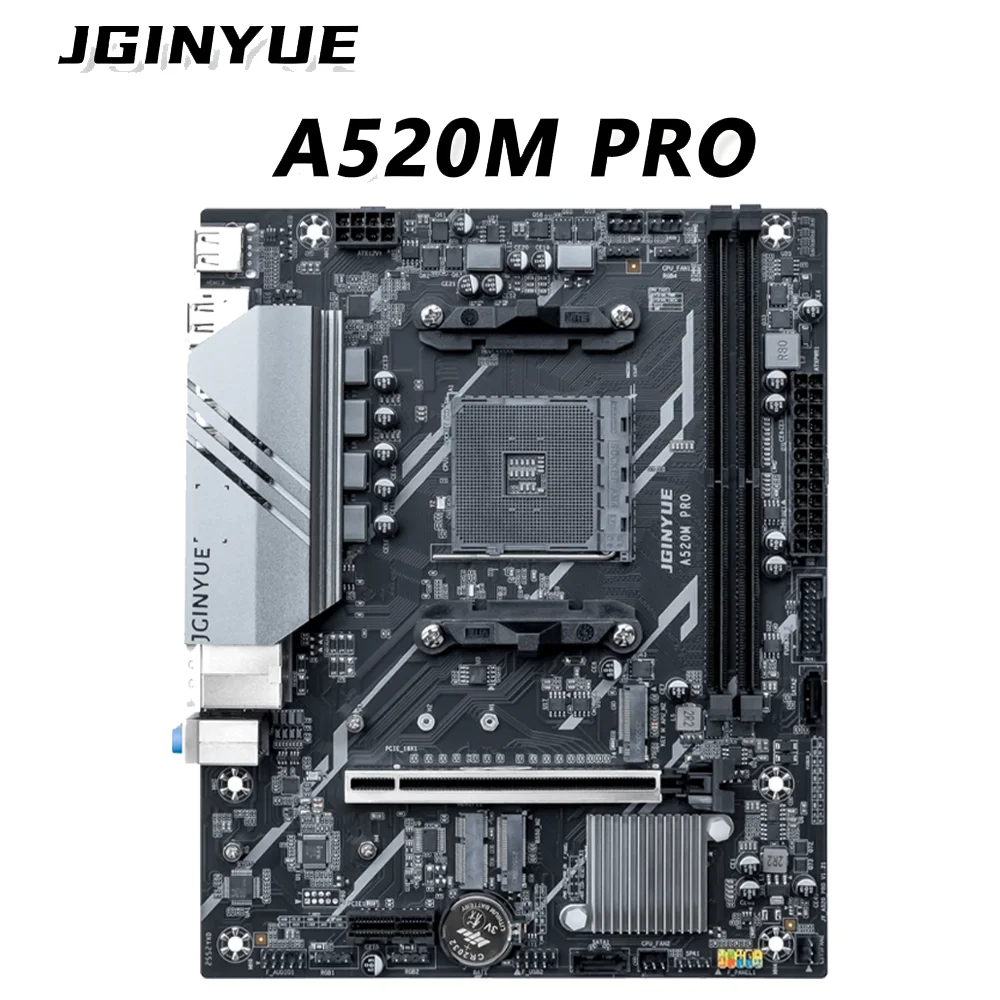 JGINYUE A520M PRO AM4 Motherboard M-ATX For AMD Ryzen 5000 Series CPU DDR4 EXPO OC 2x M.2 NVMe ARGB Desktop Gaming Mainboard