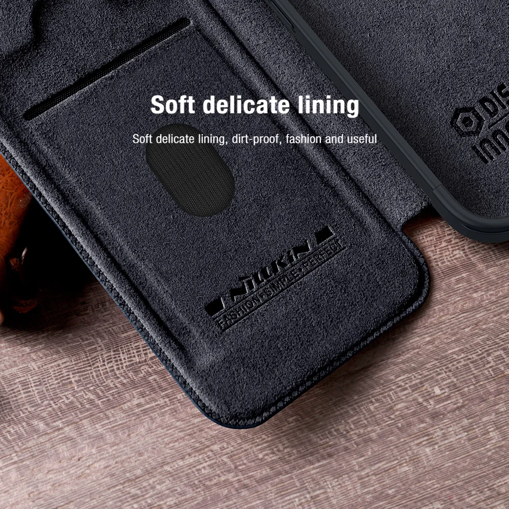Nillkin For iPhone 14 Pro Max/15 Pro 14 15 Plus Qin Pro Flip cover leather Lens slide cover protective cover phone case shell