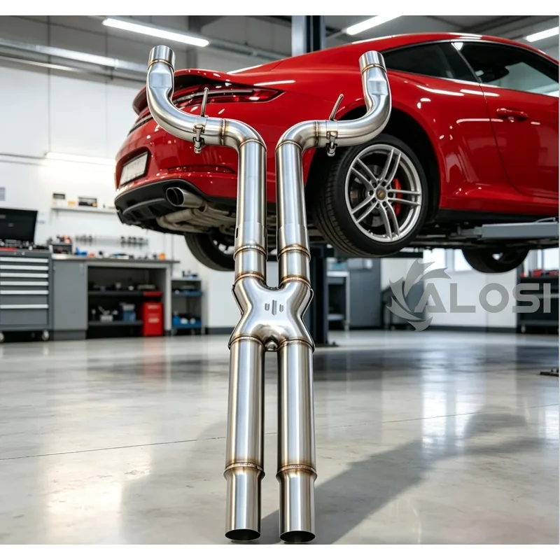 Performance Straight Through X-Pipe Midpipe Resonator Delete for Maserati Quattroporte 3.0T RWD 2014-2022 Car Exhaust Parts