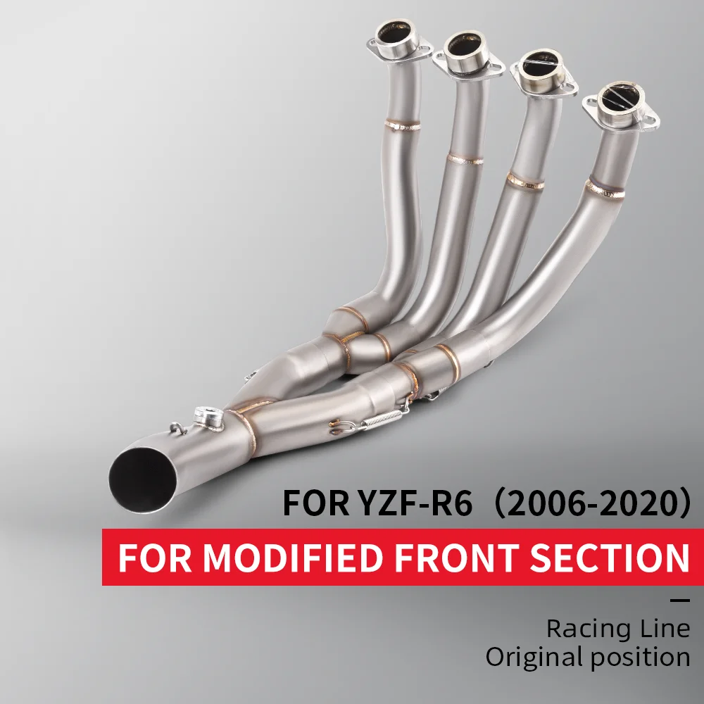 For YZF R6 2006-2020 Motorcycle exhaust pipes are not damaged in original position High quality exhaust front section link pipe