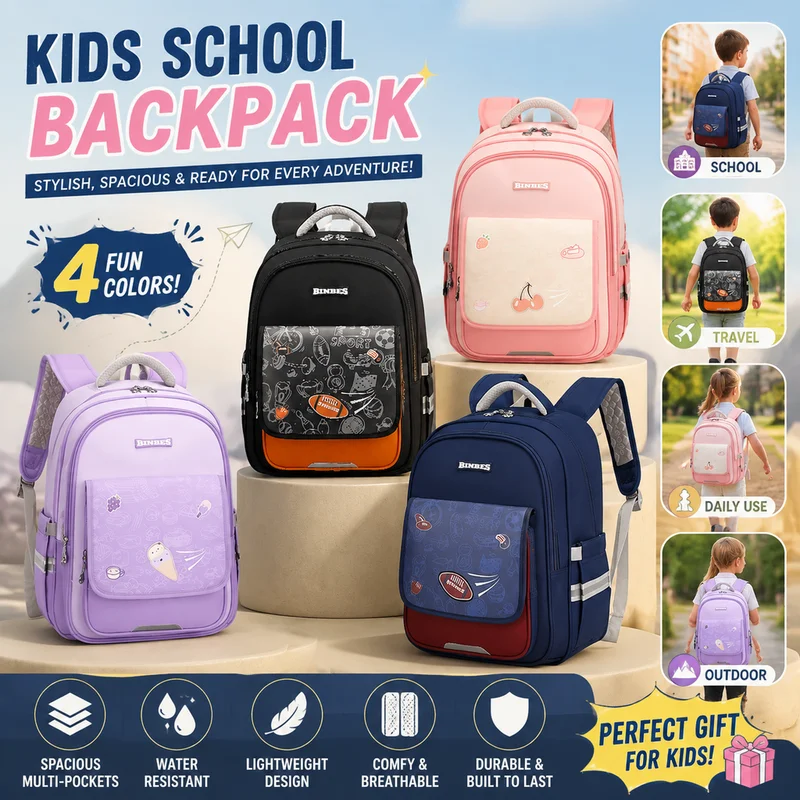 Sun Eight Binbes Primary School Backpack Ergonomic Spine Protection Lightweight Anti Slouching For 1 To 3 Grade Daily Bookbag