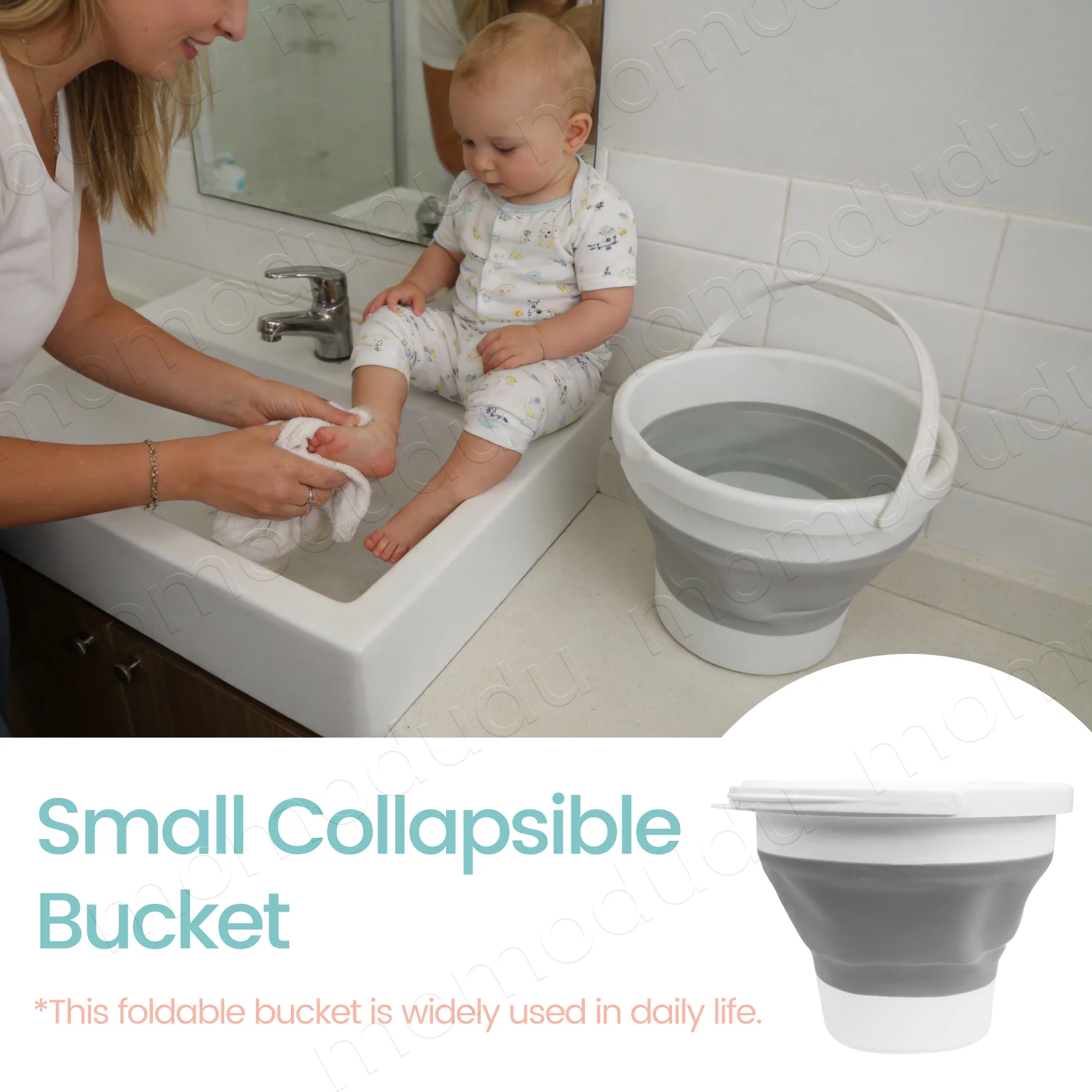 

7L Large Collapsible Water Bucket for Home, Foldable Pail for Bathroom Cleaning, Mopping & Household Chores