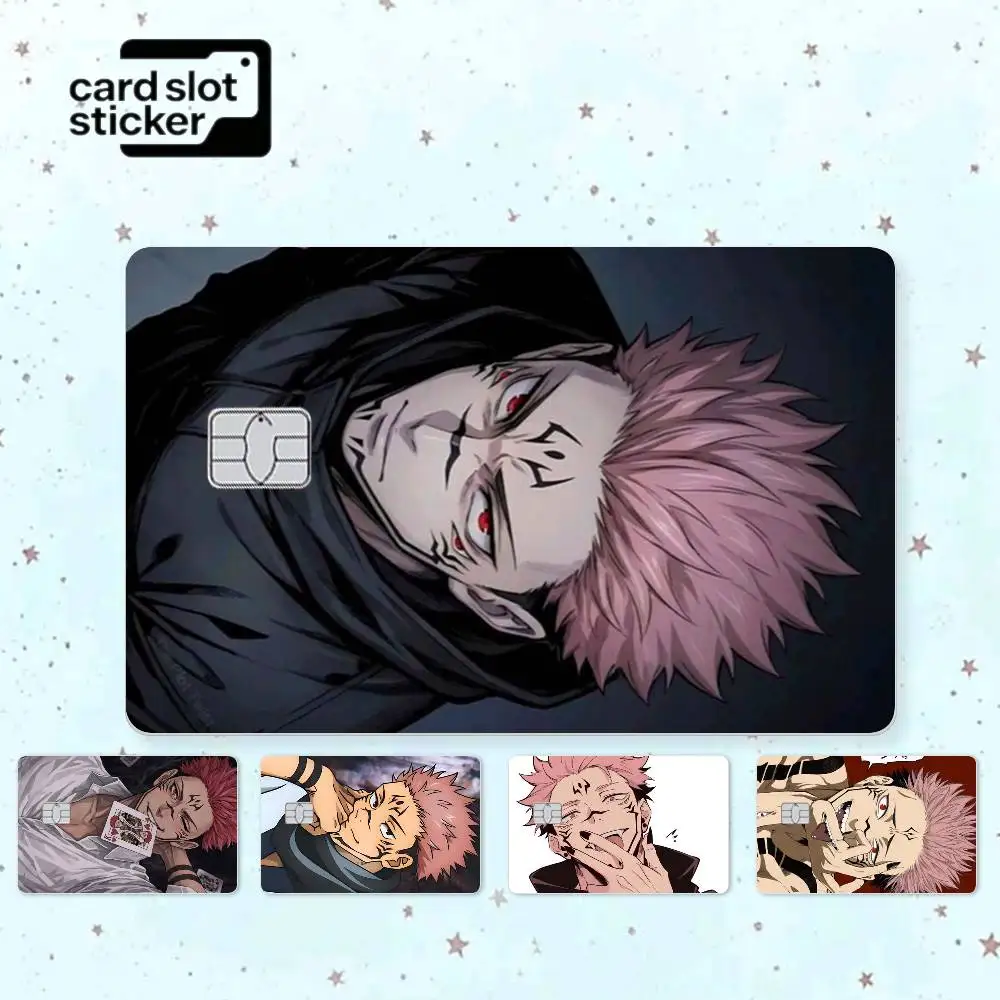 Anime R-Ryomen S-Sukuna  Credit Card HD Stickers Game Card Decal Small Chip Waterproof Sticker Gift