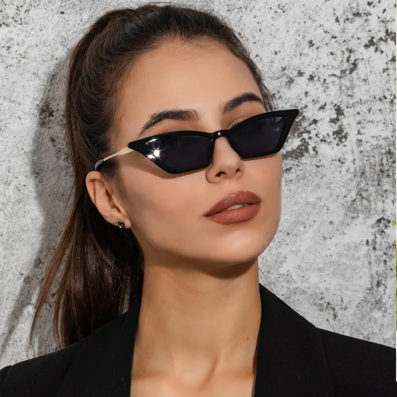 Hiking 2pcs New Triangle Cat Eye Anti Light Glasses For Women Luxury Alloy Shades Female Unique Elegant Black Leopard Eyeglasses