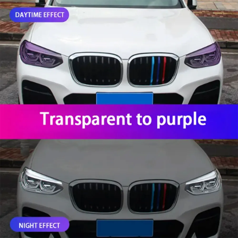 

ppf TPU white purple TPU Smoke Black Car Headlight Film Tint Taillight Fog Light Vinyl Film For car Headlights Rear Lamp Tinting