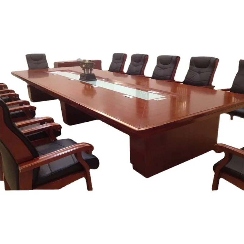 

Large conference table, long table, rectangular paint, solid wood, meeting