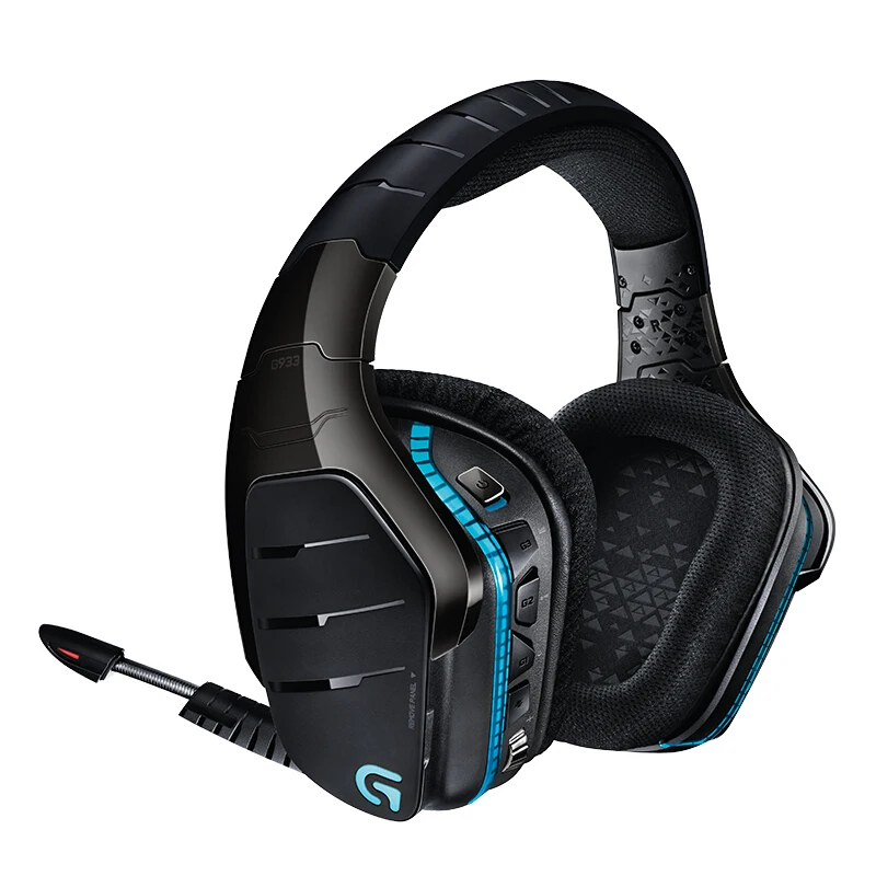 Logitech G933 7.1 surround sound wireless and wired noise reduction cancelling RGB light Gaming Headset