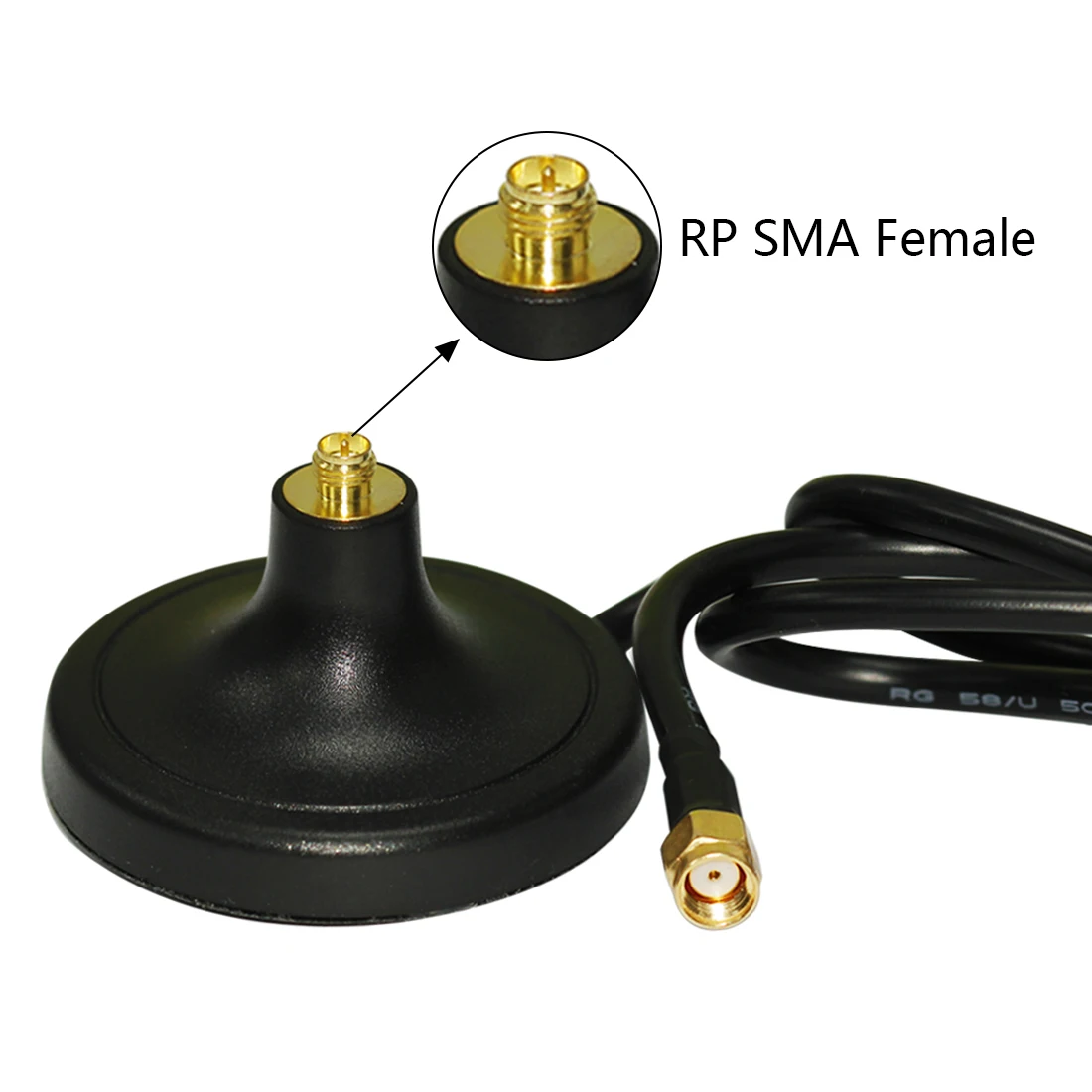 1PC  Antenna Base Extension 50-3/ RG58 Cable SMA/BNC/TNC Male Connector Adapter 1m Weak Magnetism Sucker