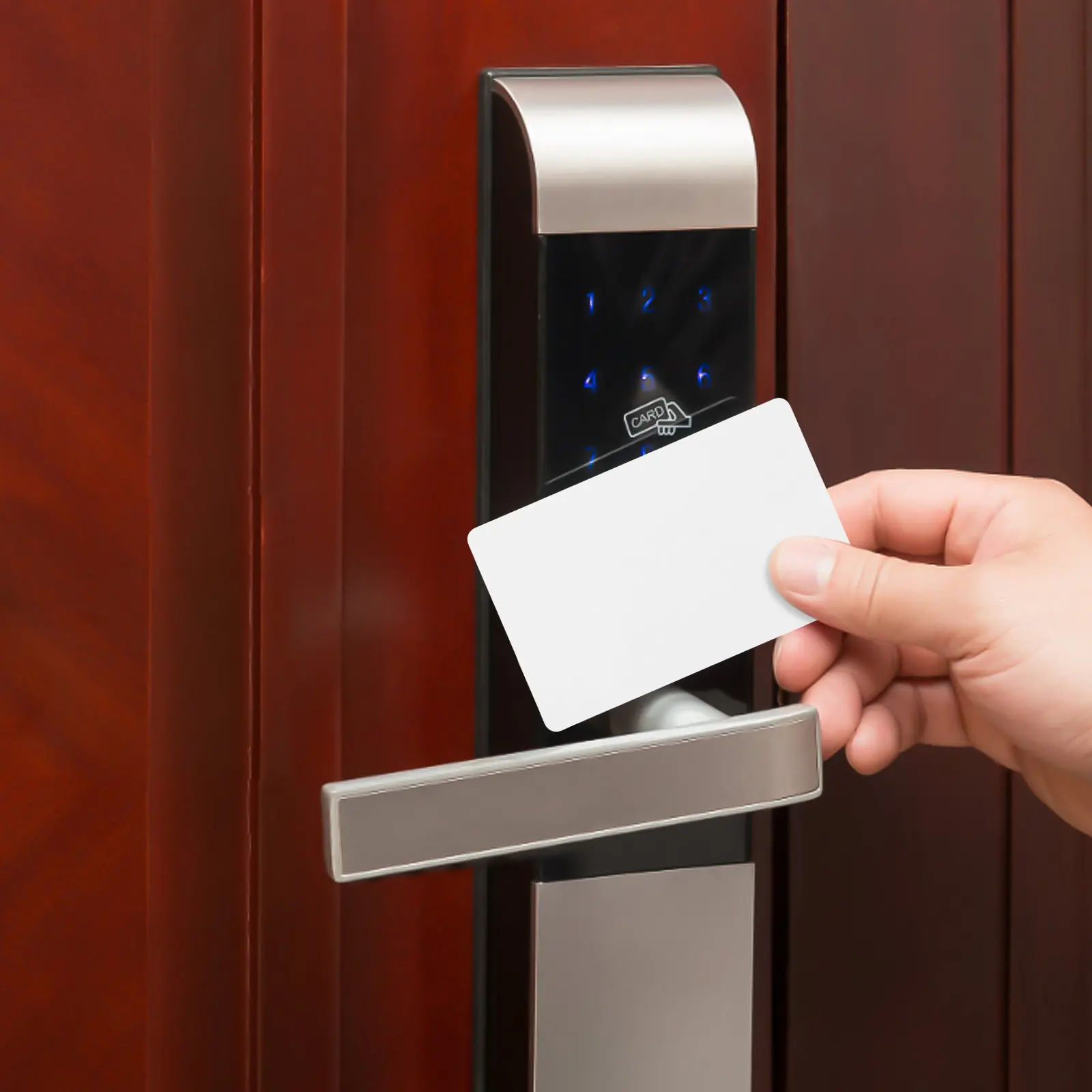 

50Pcs PVC White Card Blank Printable Plastic Business Cards Double Sided Print Ready for Office School Id Badge Label Making