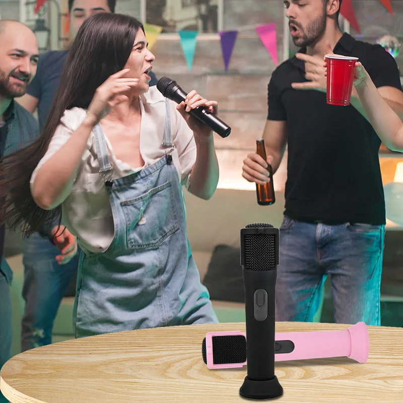 Silicone Wireless Microphone Cover Handle Cover Mic Protection Ring Rod Anti-Rolling Protector For JBL PartyBox Microphone