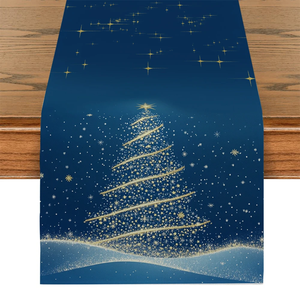 Christmas Tree Top Star Abstract Table Runners Dresser Table Decor Reusable Kitchen Dining Table Runner Party Decor