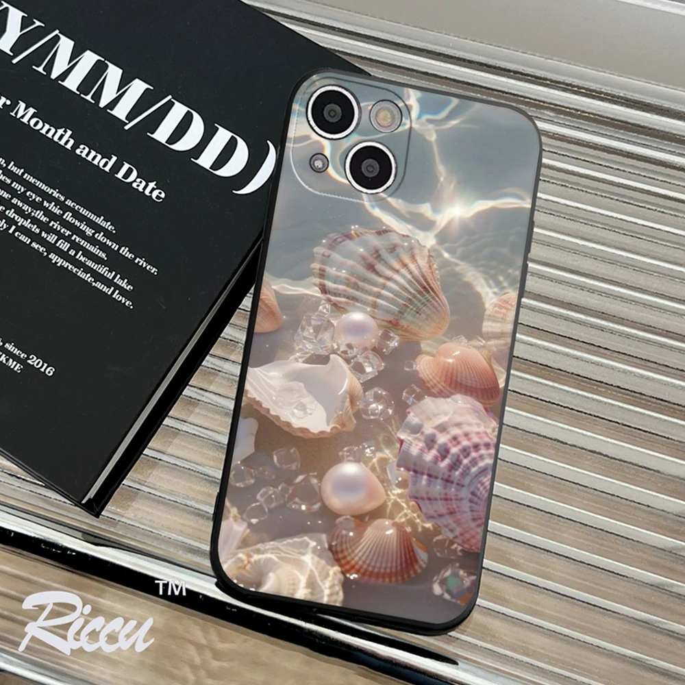 Blue Romance Ocean Phone Case FOR IPhone 15 14 11 12 Pro 8 7 15 Plus 13 Pro MAX XR XS MINI SE 2024 Black Covers image 5
