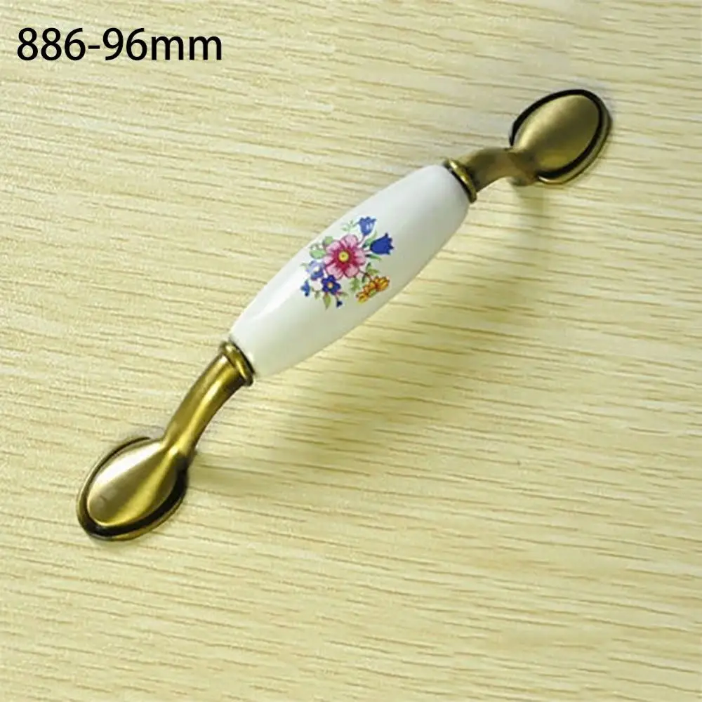 

Ceramic Door Handle Rural Style Flower Cabinet Pull Vintage Cupboard Drawer Knob Furniture Cupboard Drawer Wardrobe Pull Knob