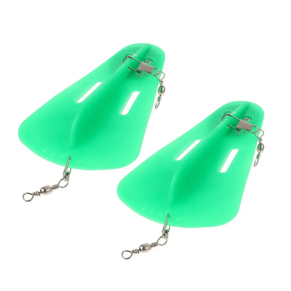 

2 Pcs Diving Board Fishing Gear High Hardness Plastic Trolling Device Green -XA9092-2-146g Planer Board Adjustable Weight