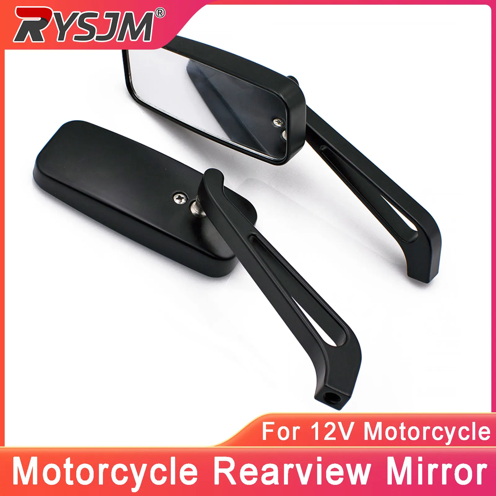 1 Paar universelle Motorrad-Rückspiegel 8mm/10mm Lenker-Rückspiegel für Harley Honda Yamaha Kawasaki