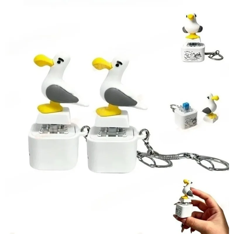 Funny Cute Seagull Shaped Fidget Keyboard Fidget Toys Keycha
