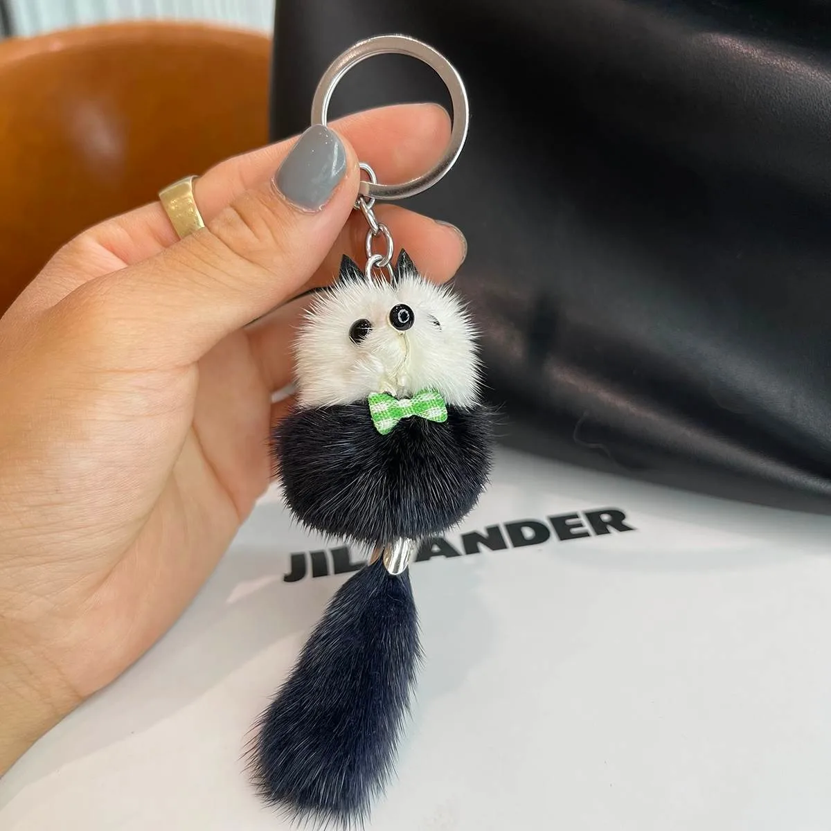 Girls Fashion Gift Mink Fur Doll Plush Pendant Accessories Hanfmade Jewelry Little Fox Phone Keychain Bag Pendant